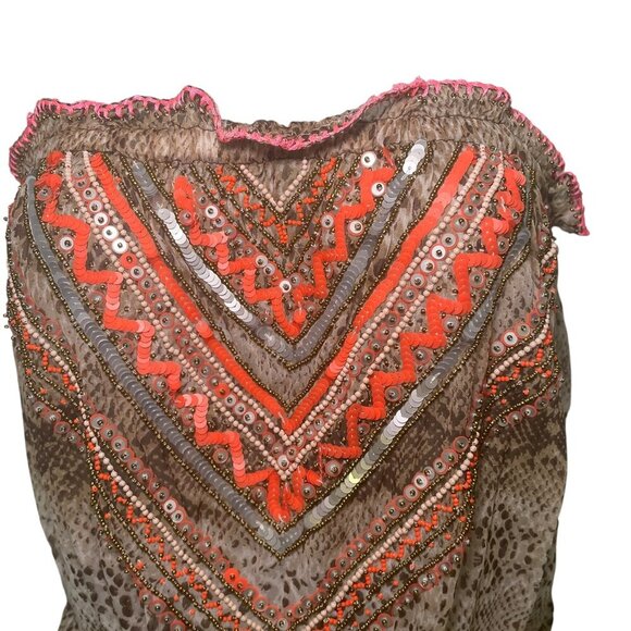 Ramy Brook Printed Luana Embellished Strapless Top NWT Size M - Picture 4 of 8